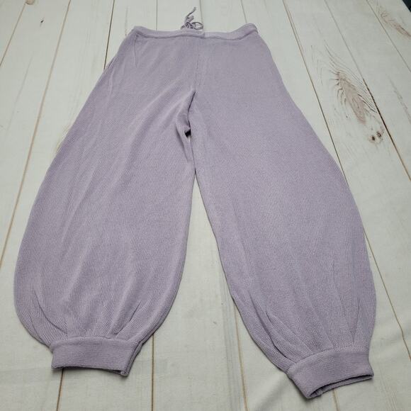 Free people beach Freya knit balloon wide leg purple lavender pants - Picture 2 of 7
